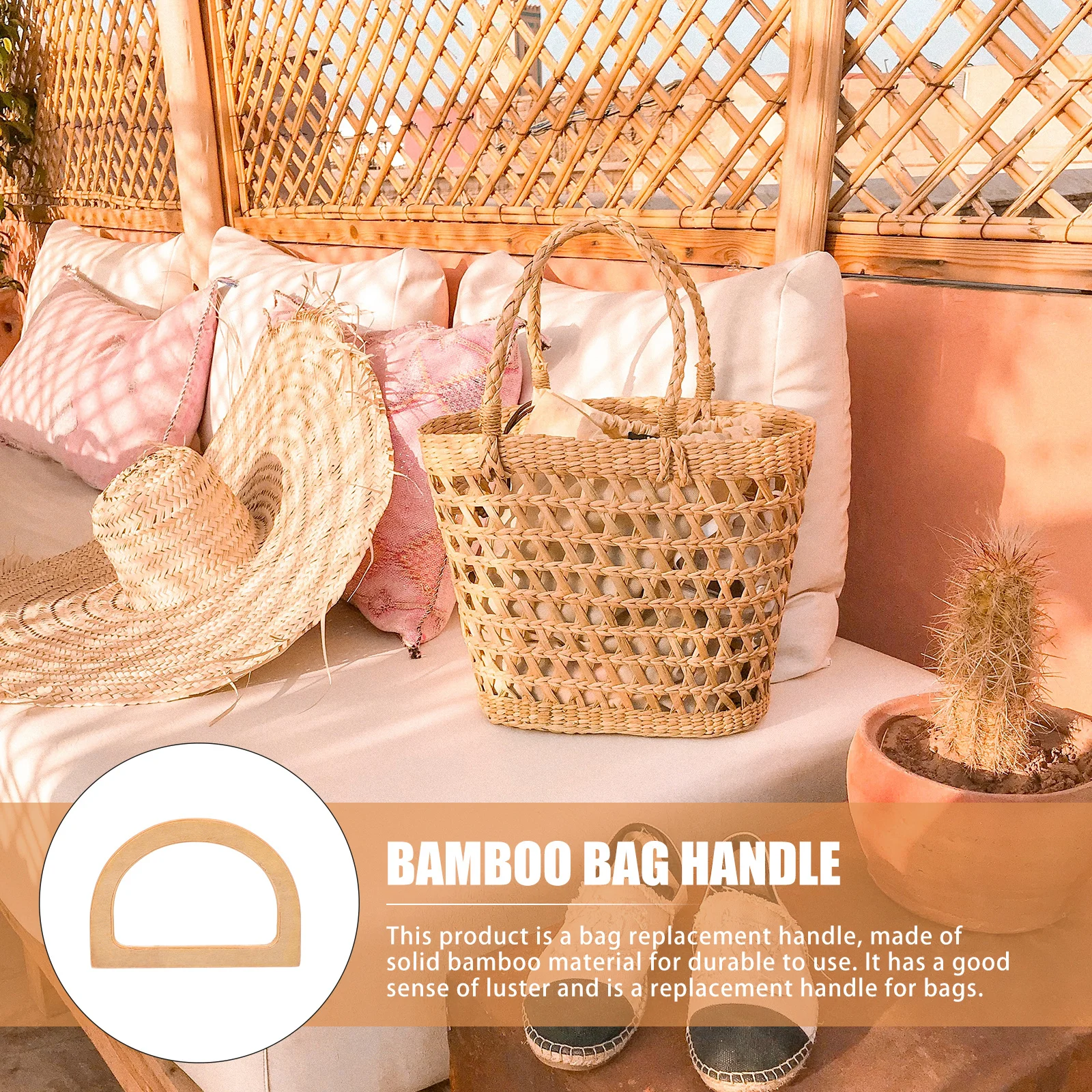 

4pcs D Shape Bamboo Wood Bag Handles for DIY Handbag Accessories Purse Decorative Grips Simple Design Fashionable Beautiful Bag