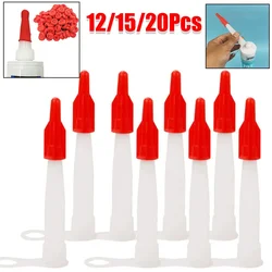 12-20pcs Silicone Tube Nozzle Cap Replacement Tips Caulk With Red Nozzle Cartridge Spare Silicone Sealant Home Construction Tool