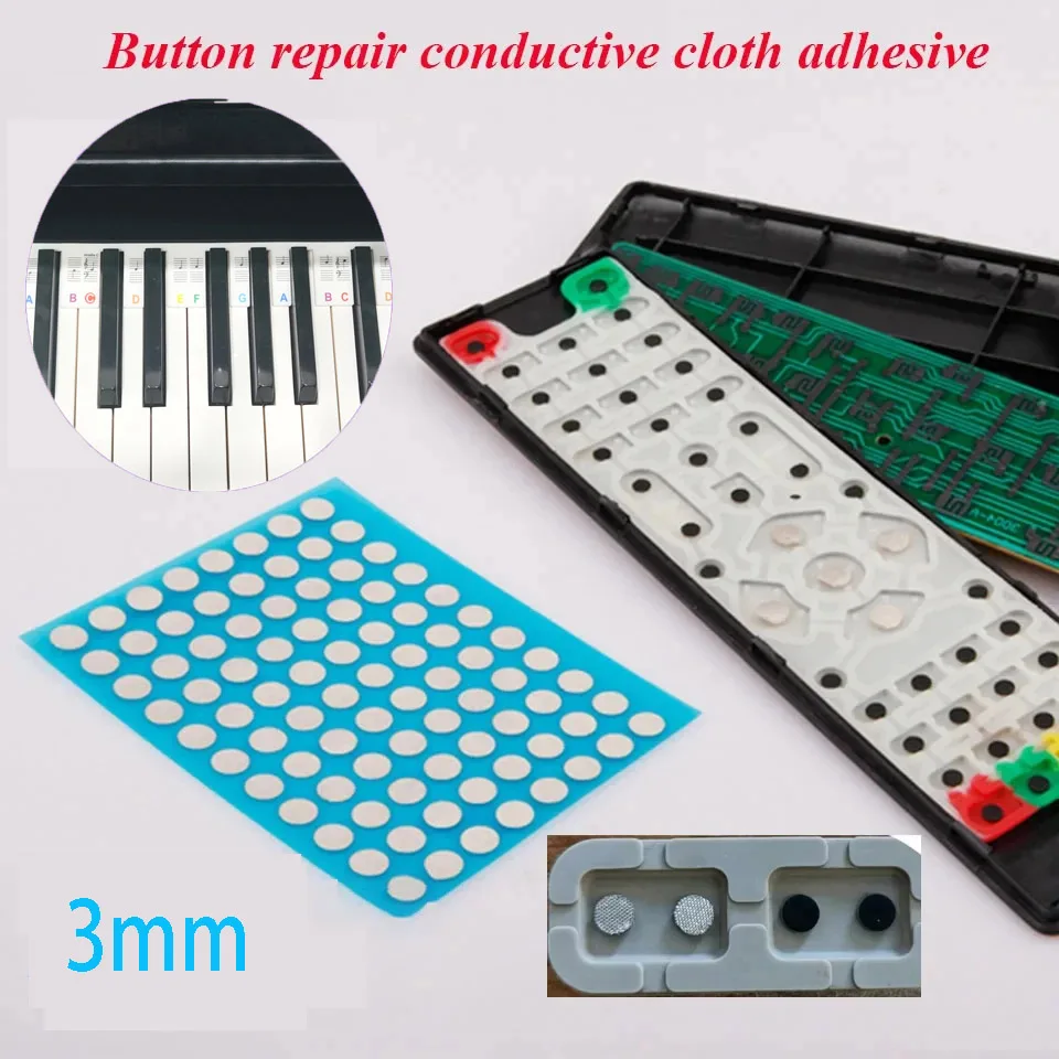 Circular conductive rubber electronic keys Repair conductive cloth sponge rubber cloth remote control electronic keys 2/3/4/5mm