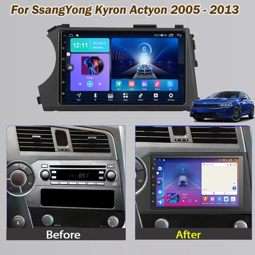 Imagen 2 del producto 7 pulgadas coche Raido Android para SsangYong Kyron Actyon 2005 - 2013 Carplay reproductor de vídeo automático Multimedia 4G WIFI AutoRadio 2din DVD