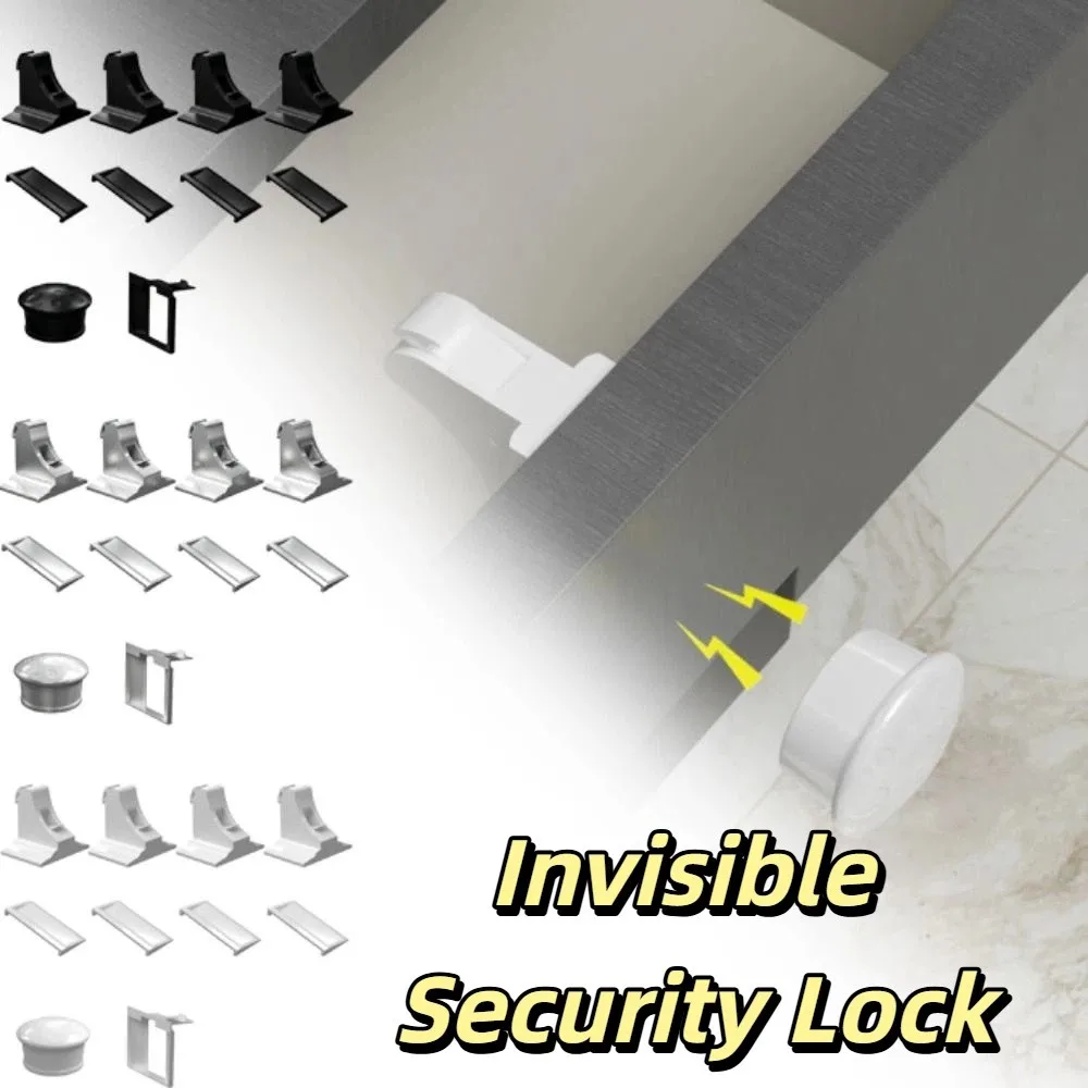 Self-adhesive Magnetic Child Lock Invisible Lock Magnetic Locks Baby Safety Lock Screw Fixed Safety Accessories