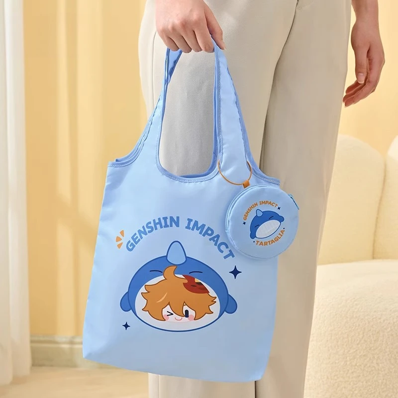 

Genshin Impact Teyvat Zoo Theme Anime Cartoon Creative Polyester Can be folded Tote