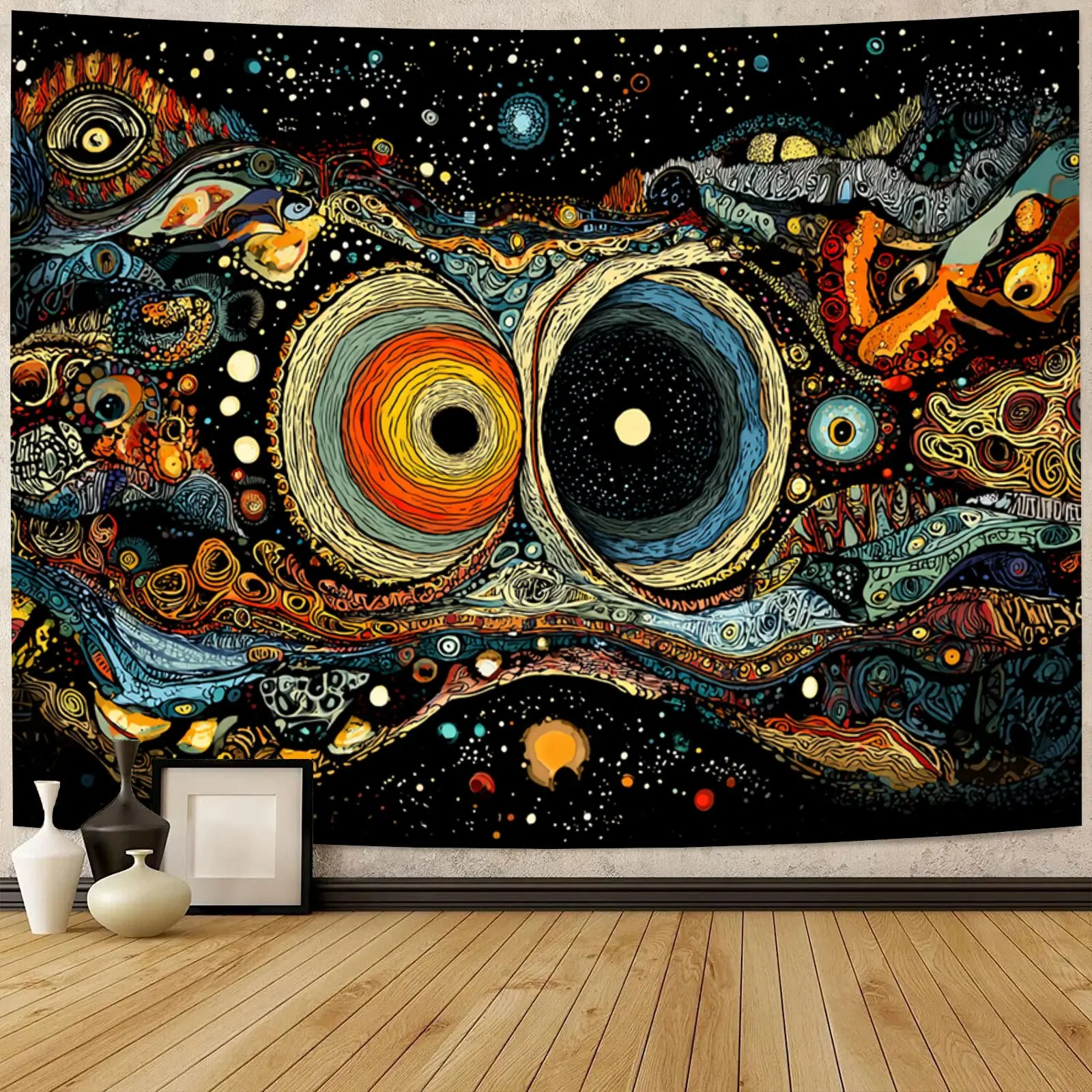 Mystical Galaxy Cosmic Tapestry Boho Wall Hanging Psychedelic Space Art Decor Giant Nebula Print for Bedroom Living Room
