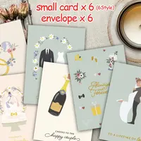 6pcs, Creative Wedding Cards with Envelopes, Wedding Gifts, Congratulations on Marriage, Wedding Cards for Family or Friends 5