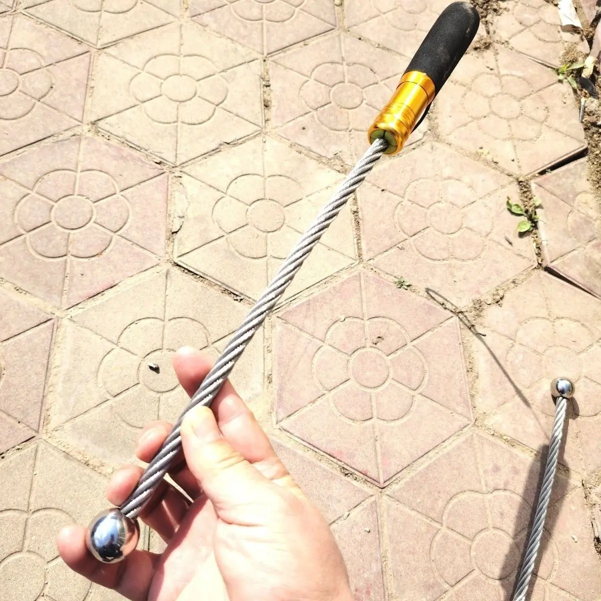 60cm Outdoor Portable EDC Stainless Steel Foldable Self defense Short Whip Car Emergency Window Breaking Tool