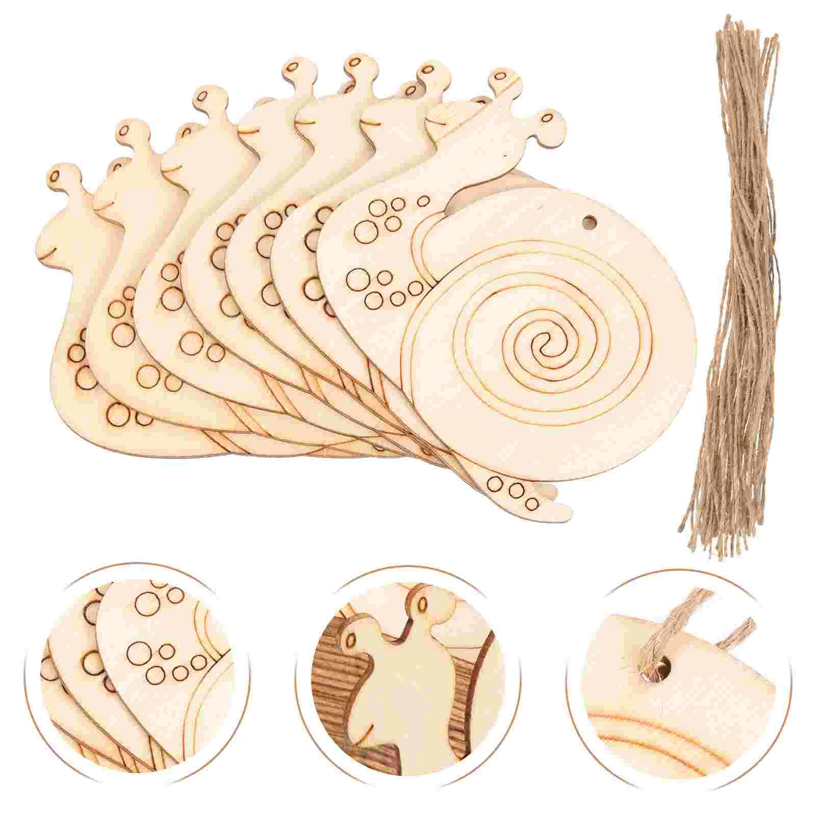 

100PCS Snail Shape Wood Cutouts Paint Craft Kids Toys Decorative Accessories for Handicraft Sewing Supplies