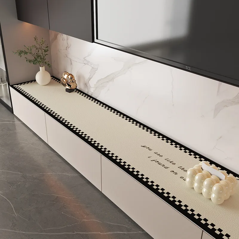 VIKAMA Desk Mat Leather Waterproof Oil-proof Washable Non-slip for TV Stand Sideboard Cabinet