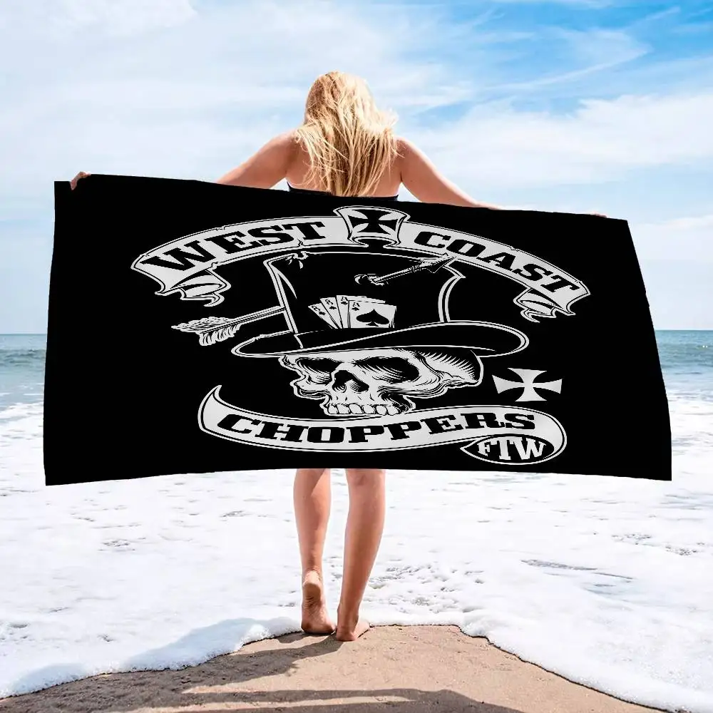 W-West-Coast-Choppers Kustom-Biker-Rebel Microfiber Beach Towel Absorbent Quick dry Soft Yoga Resort Mountain Climbing Towel