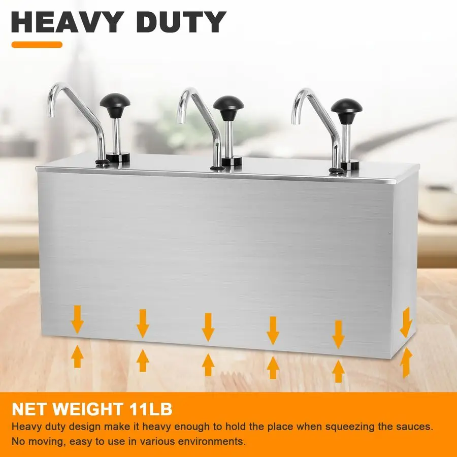 محطة المضخة موزع مضخة الصلصة غير القابل للصدأ 11 كوارت مضخات موزع الكاتشب