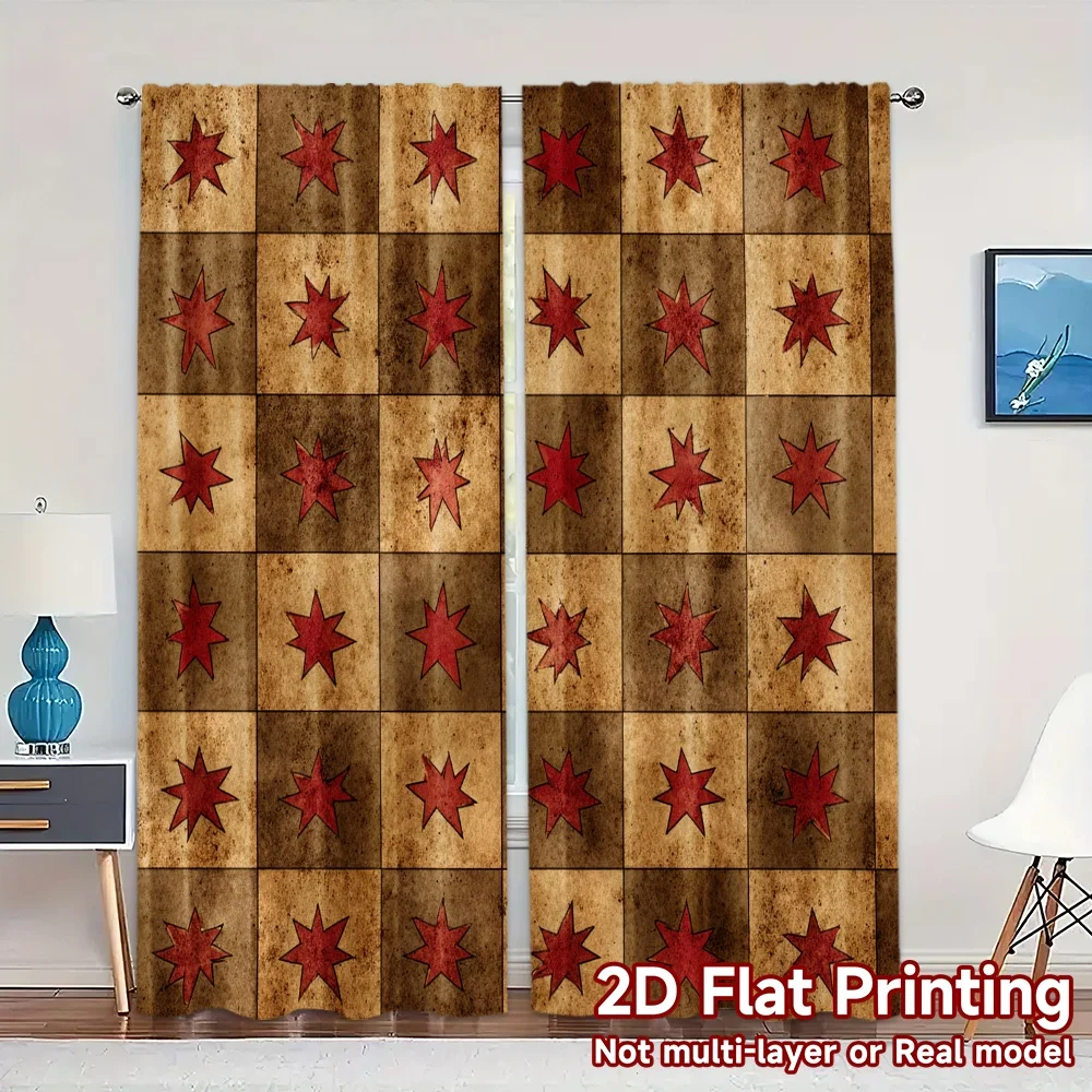 2D Flat Printing,JIT 2pcs, Curtains (Without Rod) Gnome Coffee Duo Popular Curtain Fabric Polyester Easy Install Curtains Home