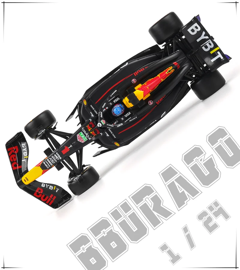 Bburago 1:43 2024 F1 Legierungsautomodell Red Bull RB20 # Max Verstappen # 11 Sergio Perez – Detail 1