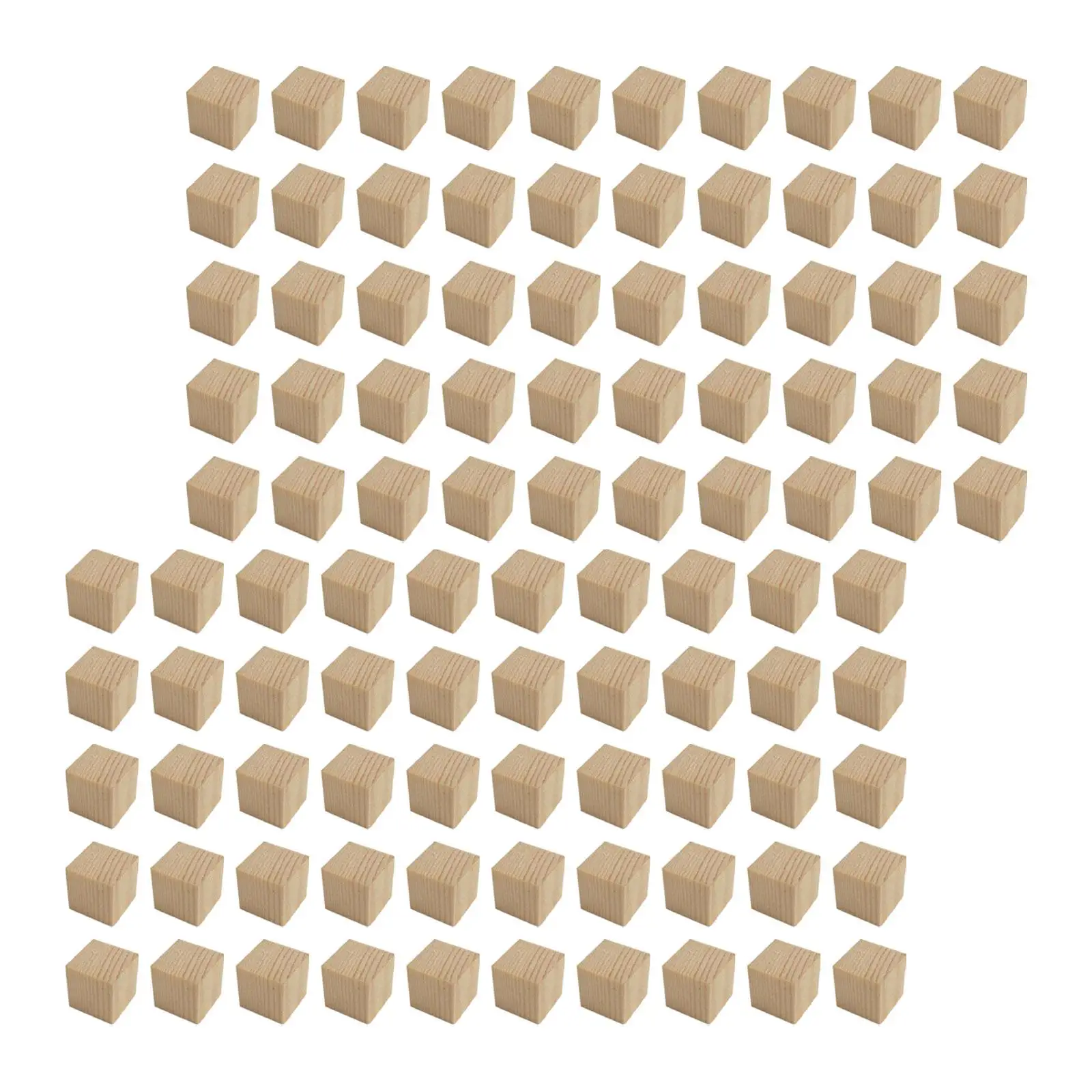 100 Pieces Wooden Blocks Square Blocks for Making Numbers Crafting Puzzles