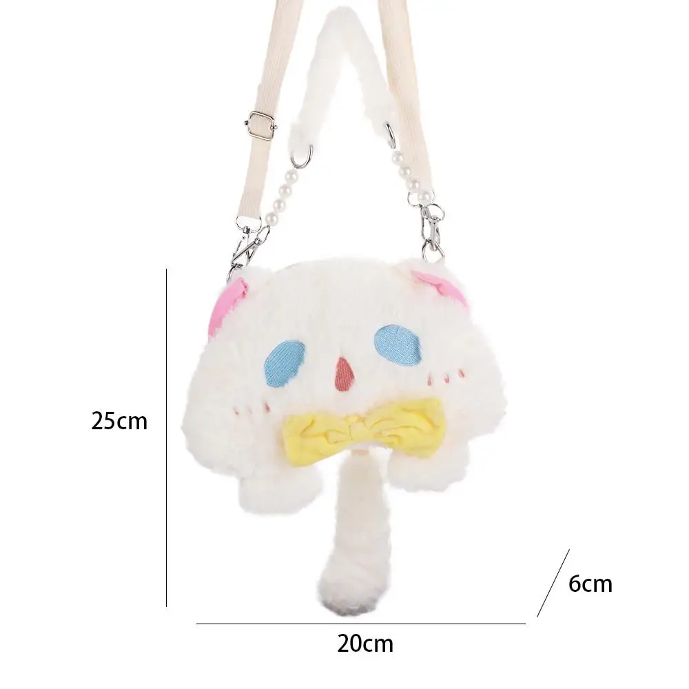 Kawaii Lolita Plush Cat Handbag Messenger Bag Shoulder Bags Coin Purse Kids JK Soft Cute Plush Ghost Cat Toys Girls Handbag