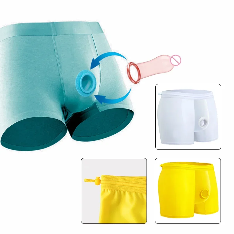 Man Safe Sexy Underwear Disposable Penis Pouch Open Hole Boxers Health Care Anti Contact Waterproof Lingerie Gay Party Panties