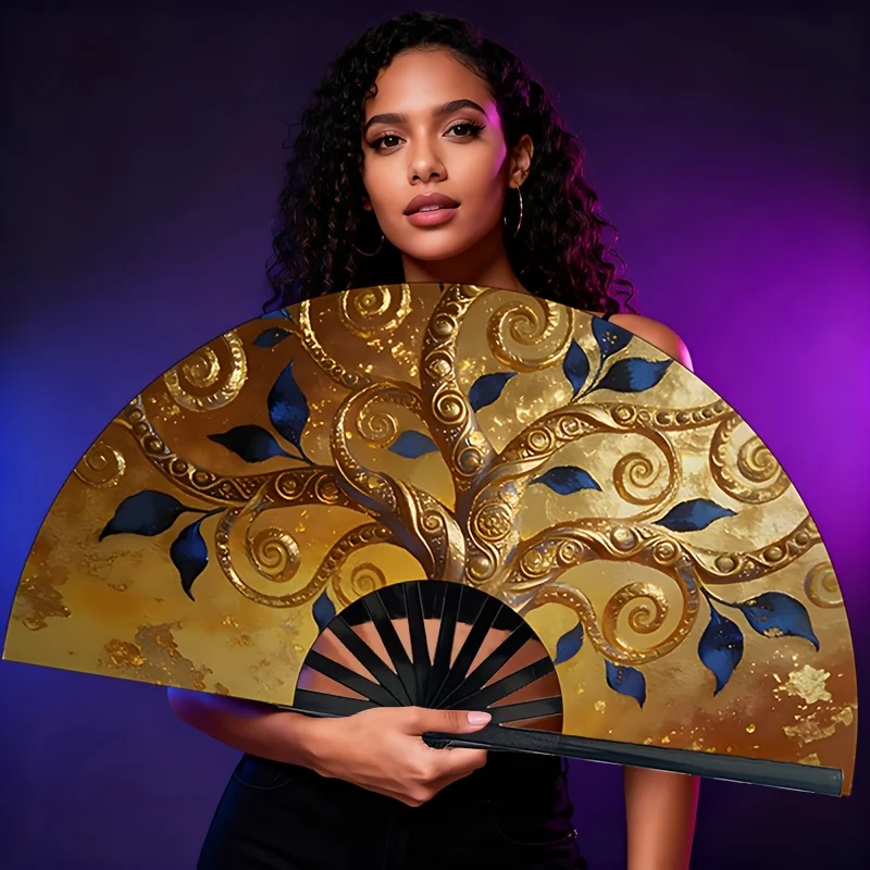 Ladies' Folding Fan, Suitable for Daily Use and Outdoor Activities, Luxurious and Elegant Appearance, Fashionable and Portable