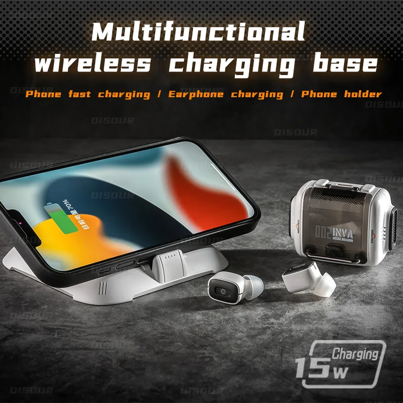 Mecha Invasion TWS Bluetooth 5.3 Headset INVA-Q In-Ear Wireless ENC Earphone FUTURE-MECHA Headphones With Wireless Charging Base