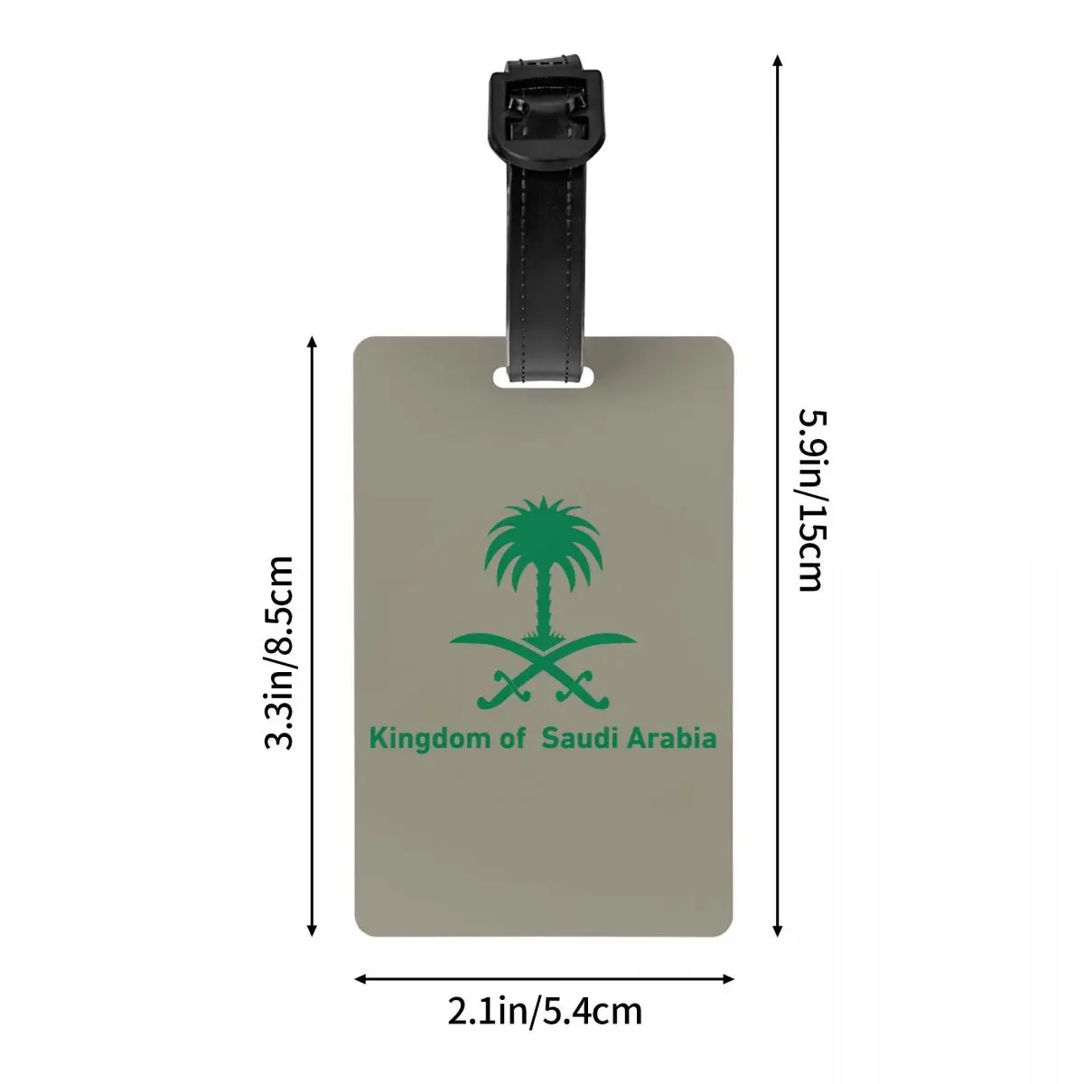 Custom Emblem Of Saudi Arabia 222 Luggage Tag With Name Card Privacy Cover ID Label for Travel Bag Suitcase