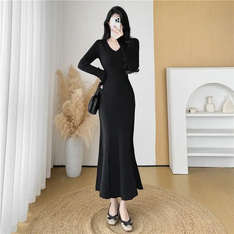 여성용 레귤러 파티 크로셰 드레스, 허리 조임 플레인 디자인, 세일, 클리어런스, 빈티지 Y2K 트렌디 여성 니트 드레스