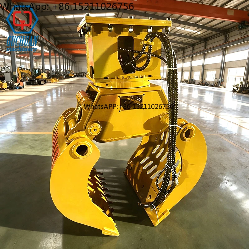 Guchuan Hot Sale Europe Ray 1-2.5t Excavator Hydraulic Sorting Grab Rotating Demolition Grapple for Stone Scrap Metal Wood
