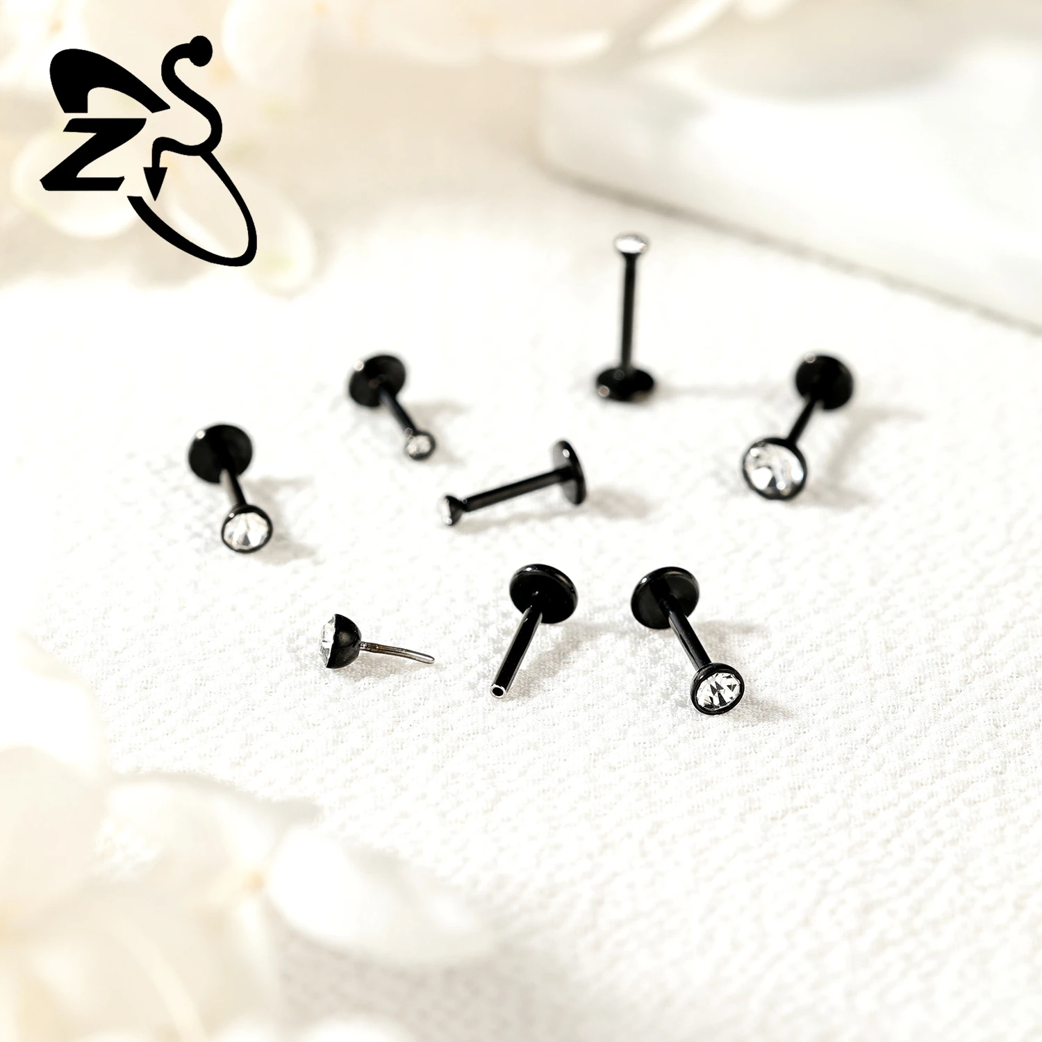 ZS 1 PC Plug-In Style 16/18/20G Stainless Steel Labret Lip Stud Threadless Monroe Piercing Ear Helix Cartilage Piercings Jewelry