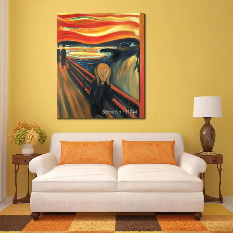 

Canvas Arts Oil Paintings by Edvard Munch The Scream Abstract Art High Quality Hand Painted Famous Artist Artwork for Wall Decor