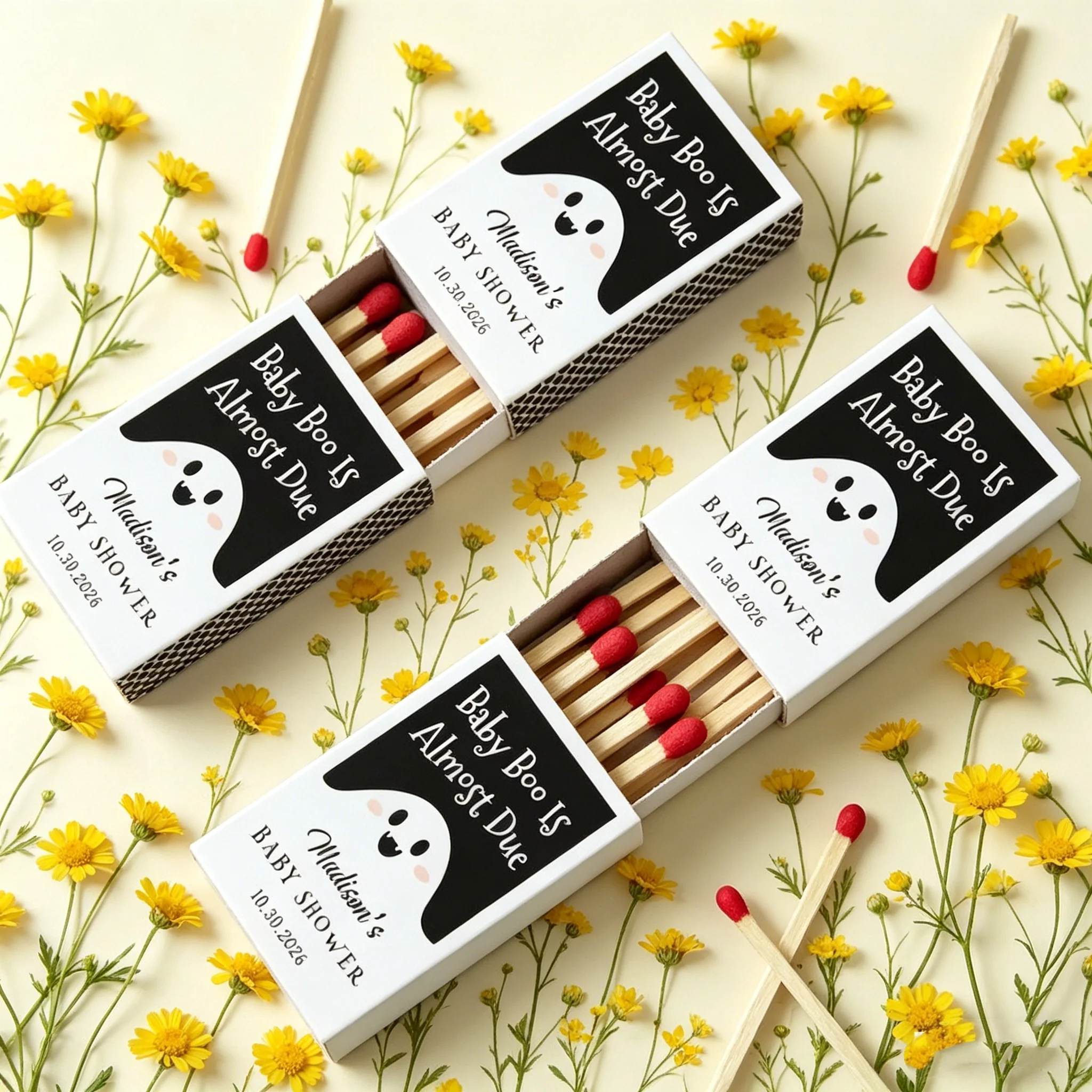 

Personalized Ghost Matchbox Favors for Fall Baby Shower Unique Halloween Theme Gifts