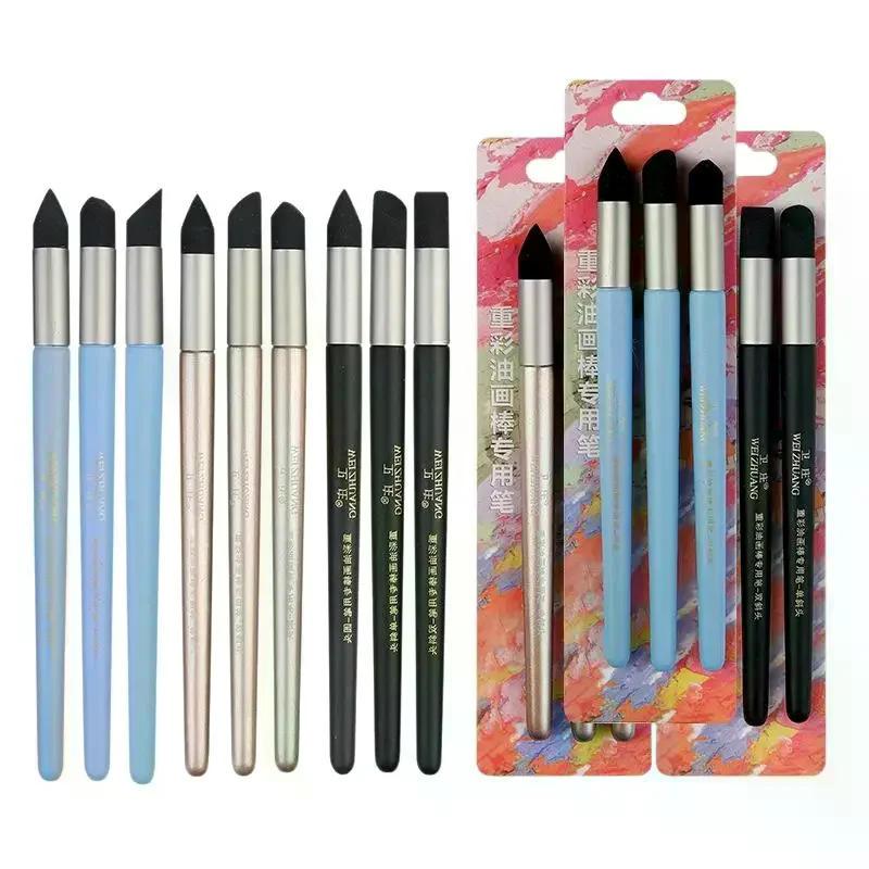 Sponge Mixing Stumps: 2/3Pcs Soft Oil Pastel Smudge Pen Multi Shape Tips Artists Drawing Painting