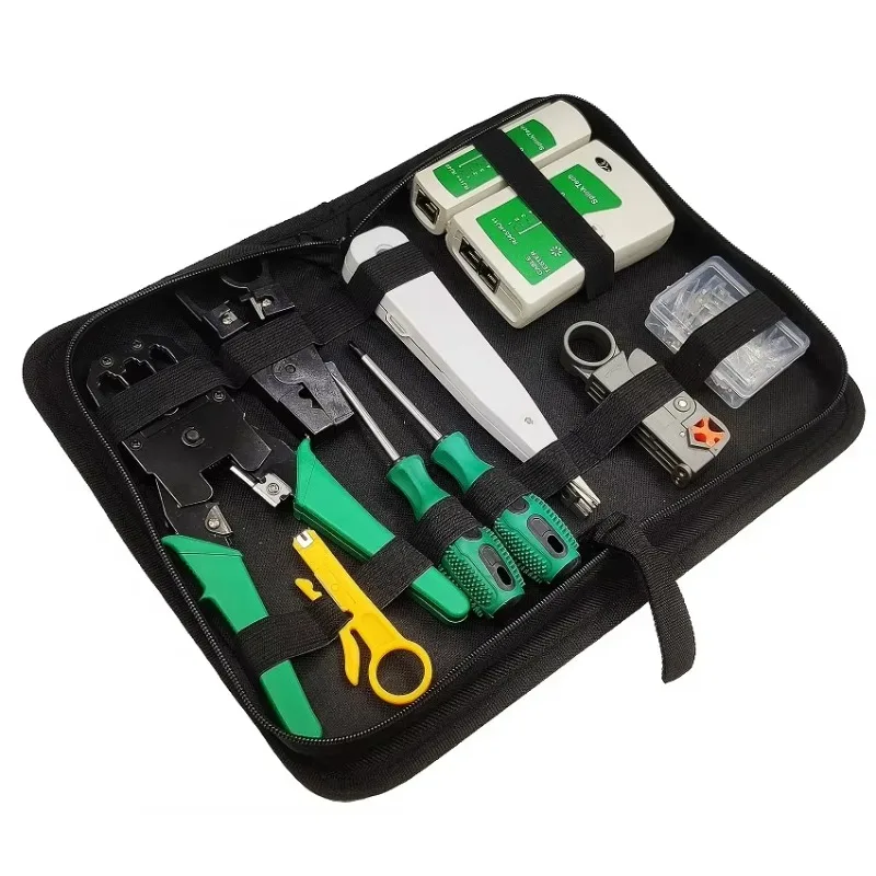 12 in 1 Professional Computer Repair Tool Kit Flat Screwdriver Cable Computer Maintenance Network Repair Toolbox Kit