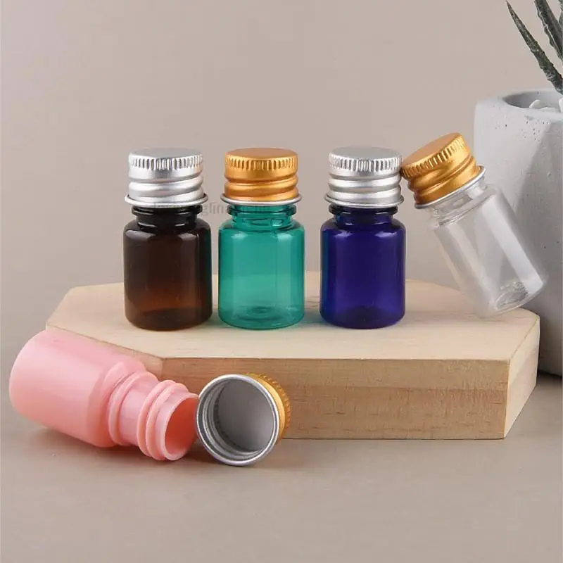 100pcs/lot 5 Ml Aluminum Cover Common Pet Cream Bottle Cap Unscrewing Toner Packaging Bottles Small Plastic Bottles