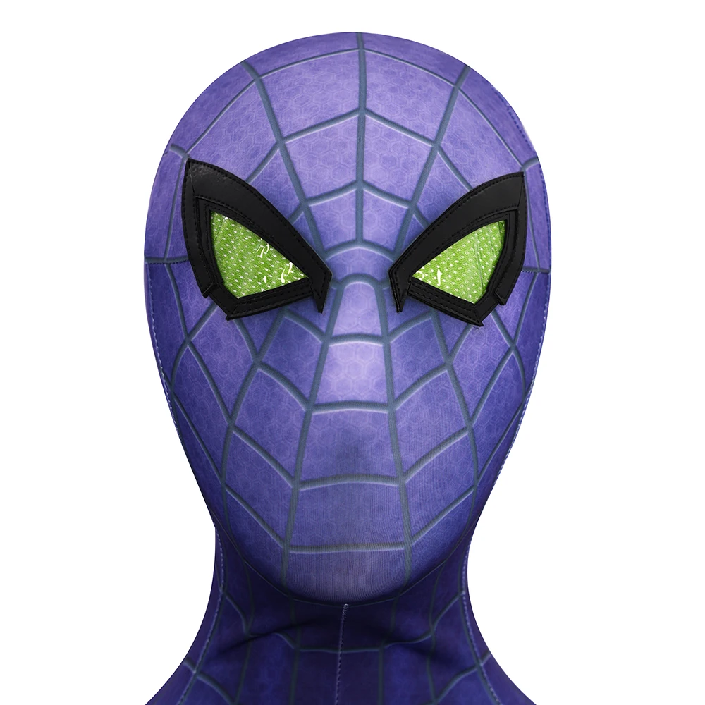 

Manluyunxiao Purple Reign Suit Spider Hero Cosplay Costume Full Set Jumpsuit For Halloween Christmas Party