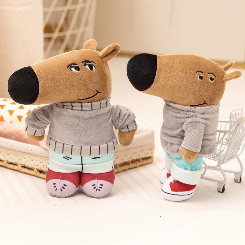 

New Hot Anime Chill Guy Plush Toys Stuffed Cuddly Brown Puppy Doll Funny Children Birthday Xmas Gift Kawaii Party Decor
