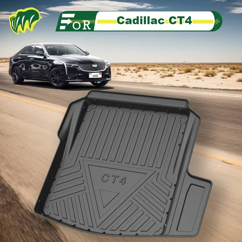 

For Cadillac CT4 2021 2020-2022 Custom Fit Car Trunk Mat All Season Cargo Mat 3D Shaped Laser Measured Trunk Liners