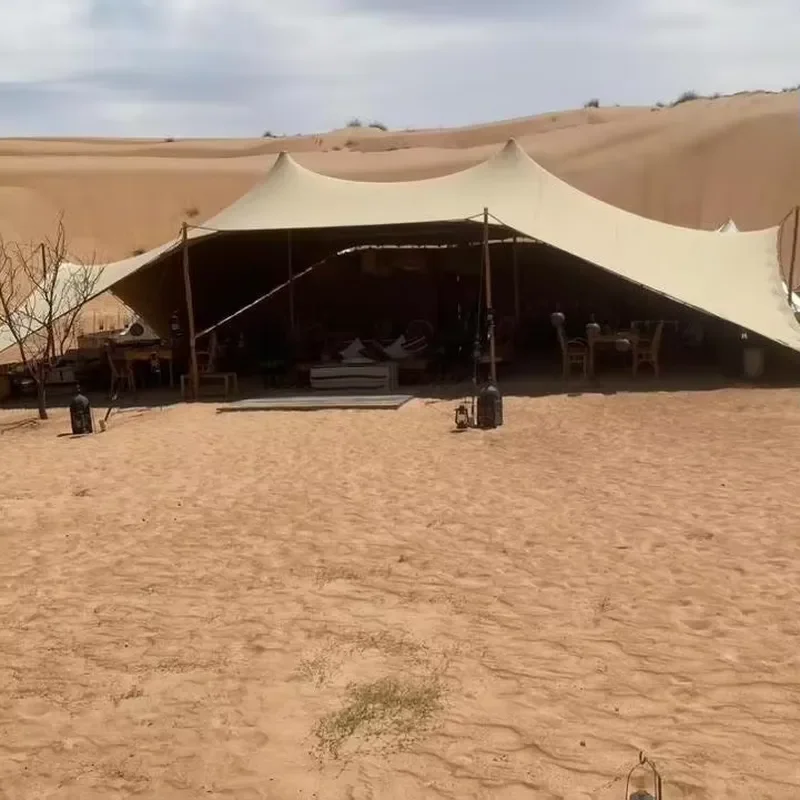 Portable Stretch Shade Canopy Flexible Shelter Stretchable Weatherproof All Season Four-season Canopy for Glamping & Travel
