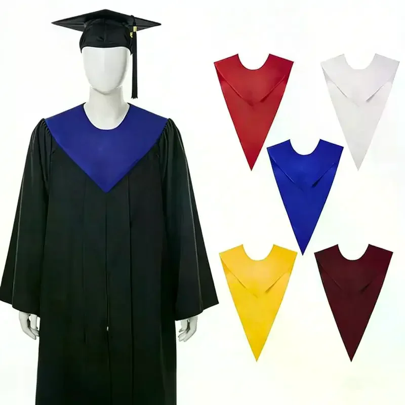 V Shape V Stole Plain Design Reversible Choir Stole Solid Color Solid Color Stole Unisex Academic Celebration Accessories