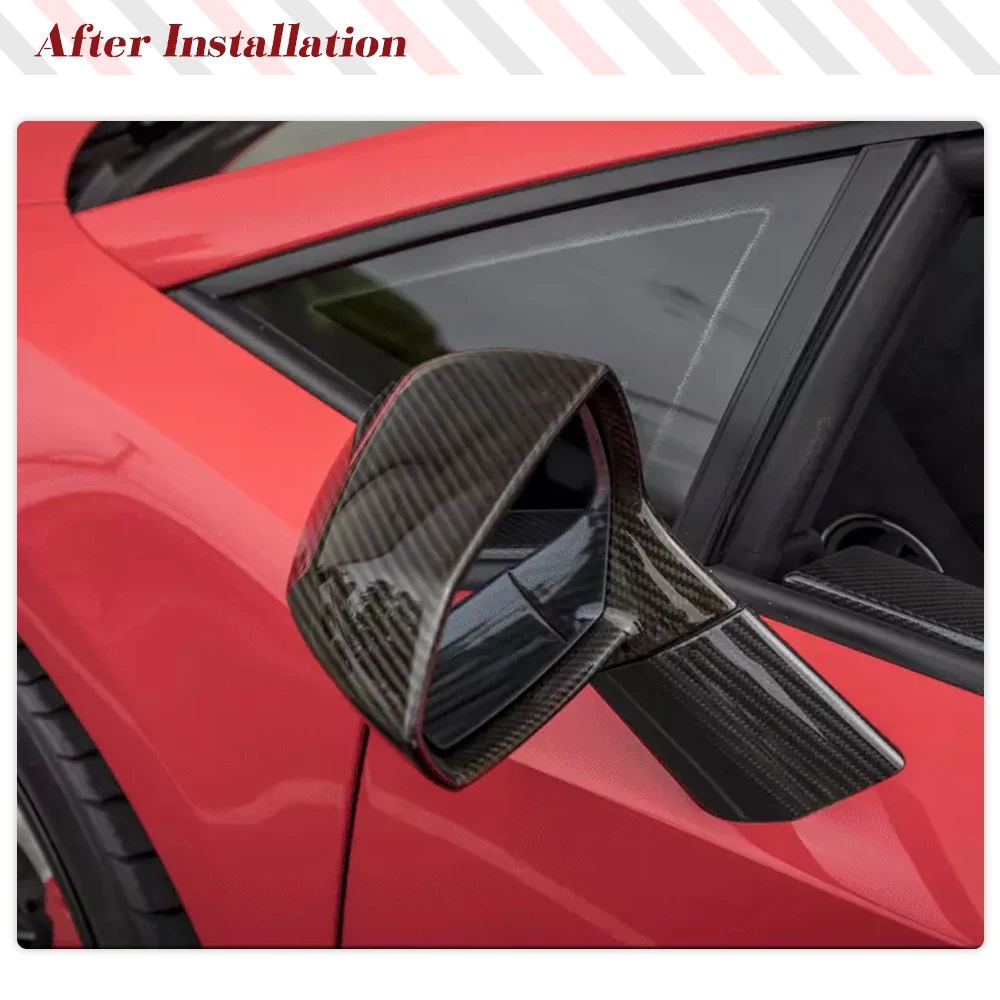 Dry Carbon Car Mirror Cover Caps For Lamborghini Gallardo LP550 LP560 LP570 2008-2014 Replacement Rear View Side Mirror Cover