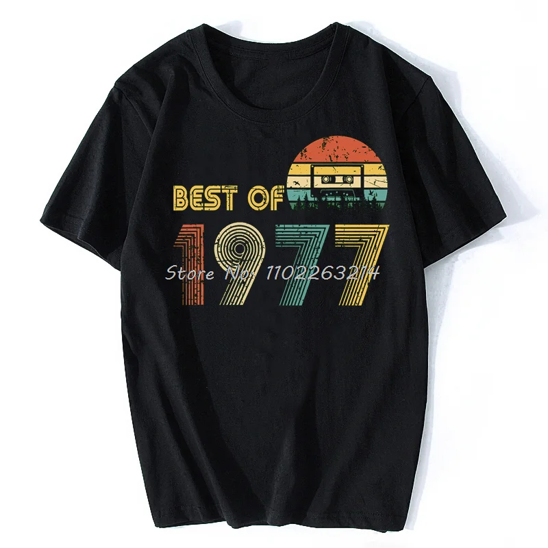 أفضل من 1977 43rd هدايا عيد ميلاد تي شيرت الرجال الجرافيك تي شيرت قصير الأكمام القطن الشريط التي شيرت كول تيز بلايز المتضخم #1