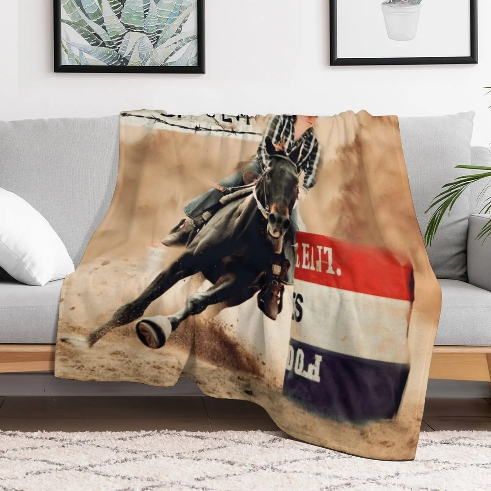 BARREL RACER QUOTE ART AND DESIGNS Throw Blanket Men's Soft Warm Throw Blanket for Couch