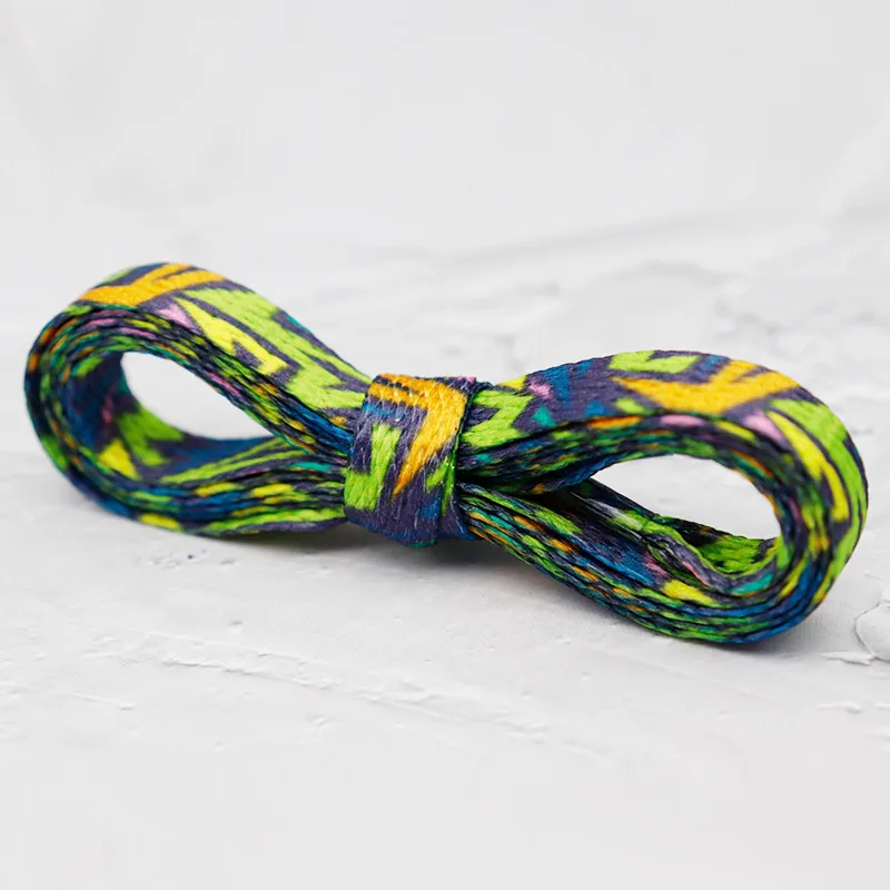 Coolstring Shoe Decoration 1CM Pretty Pattern Heat Transfer Lace Colorful Lightning Printed Flat Tape Popular Items Distribution