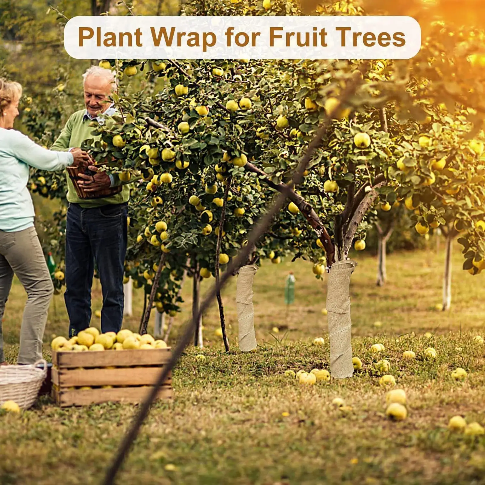 Burlap Fabric Heavy-Duty Thick Natural Breathable Garden Plants Tree Wraps Rolls for Backyard Orchard Farm Park Greenhouse
