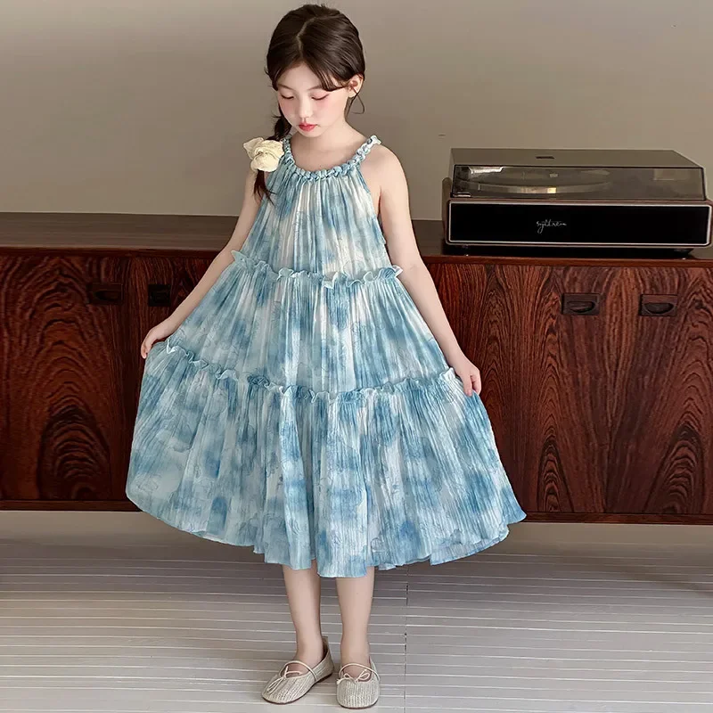 Girls Skirt 2026 Summer New Children's Clothing Korean Style Girl Baby Beach Holiday Princess Beach Skirt Casual Simple