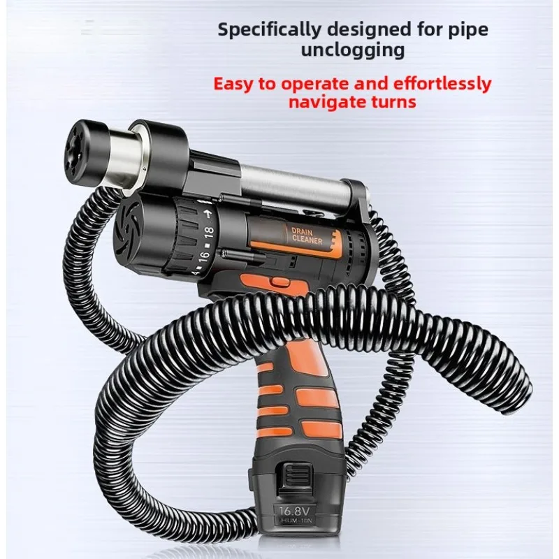 Home Electric Spring Type Pipe Dredge Machine Sewer Toilet Blockage Dredging Artifact Drain Clogging Cleaning Tool