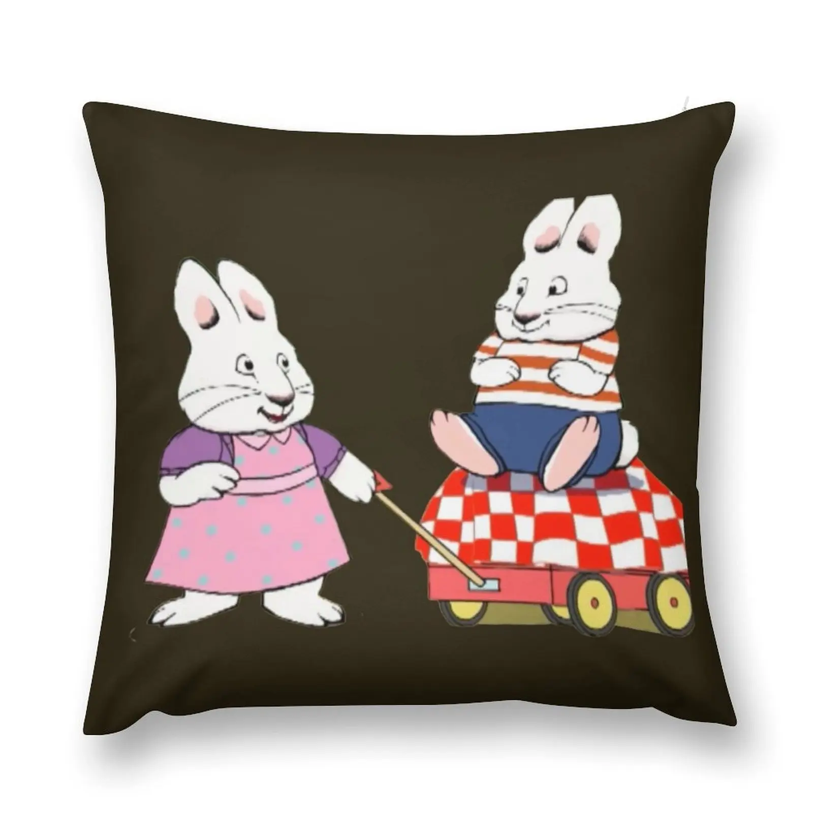 max & ruby rabbit cartoon 2000s for kids Throw Pillow home decor items Throw Pillow Cushion Cover For Sofa pillow