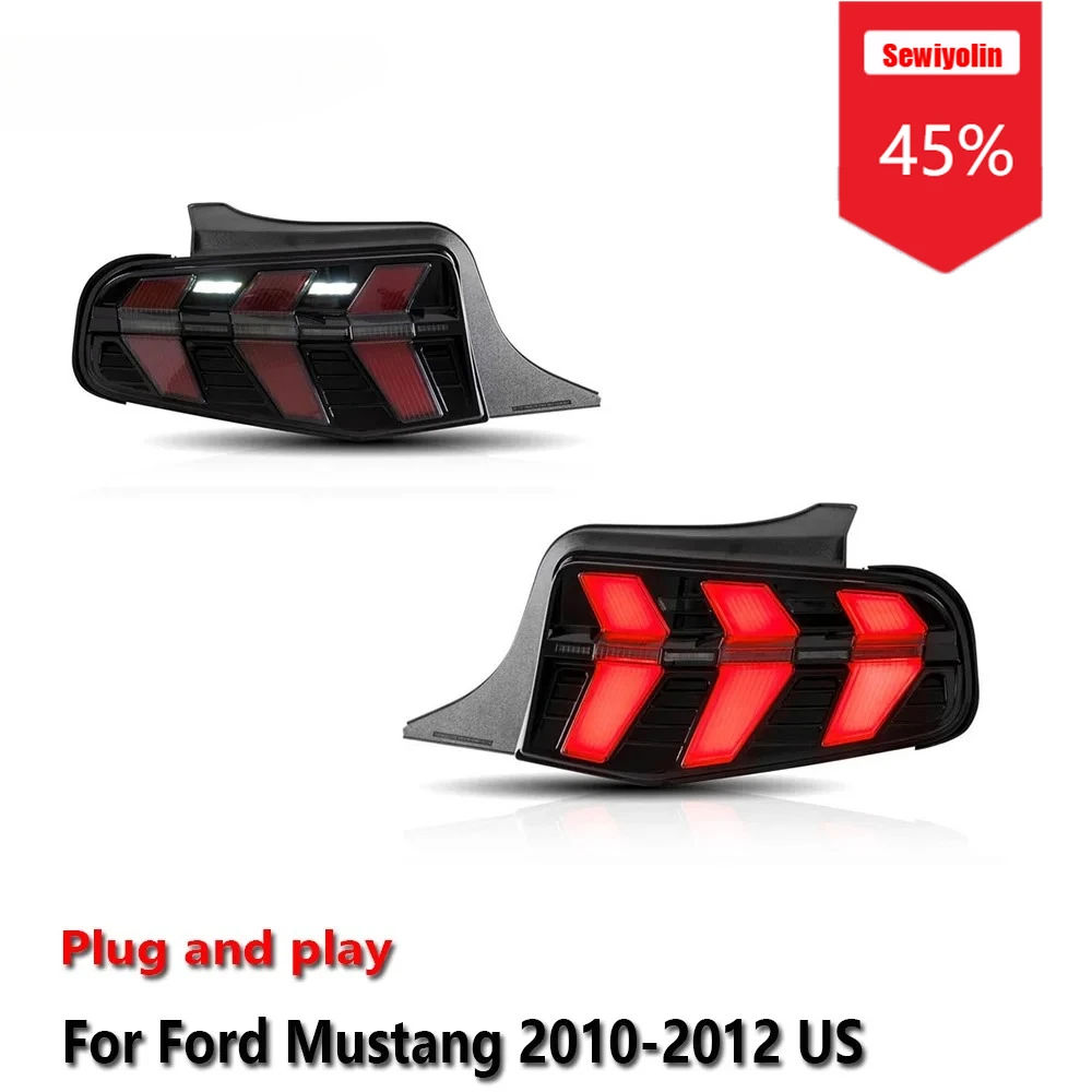 

Sewiyolin автомобильные светодиодные задние фонари в сборе для Ford Mustang 2010-2012 авто противотуманные DRL тормозные указатели поворота Plug and Play