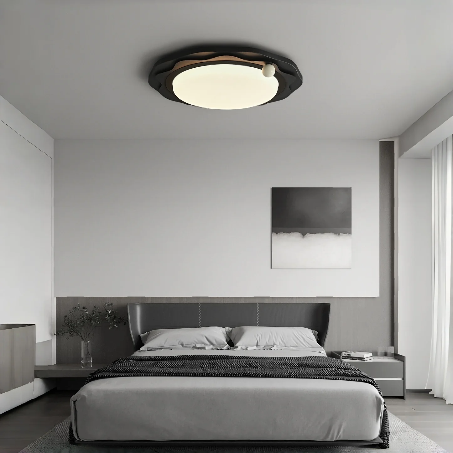 

Nordic Modern LED Ceiling Light Universal for Bedroom and Living Room Minimalist Round Style Home Decoration Light Main Lamp