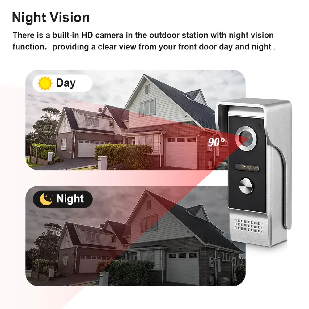 New 7 inch Wired Video Intercom System Video Entry Door phone Doorbell LCD Monitor + IR Camera Kits for Home  Villa Apartment