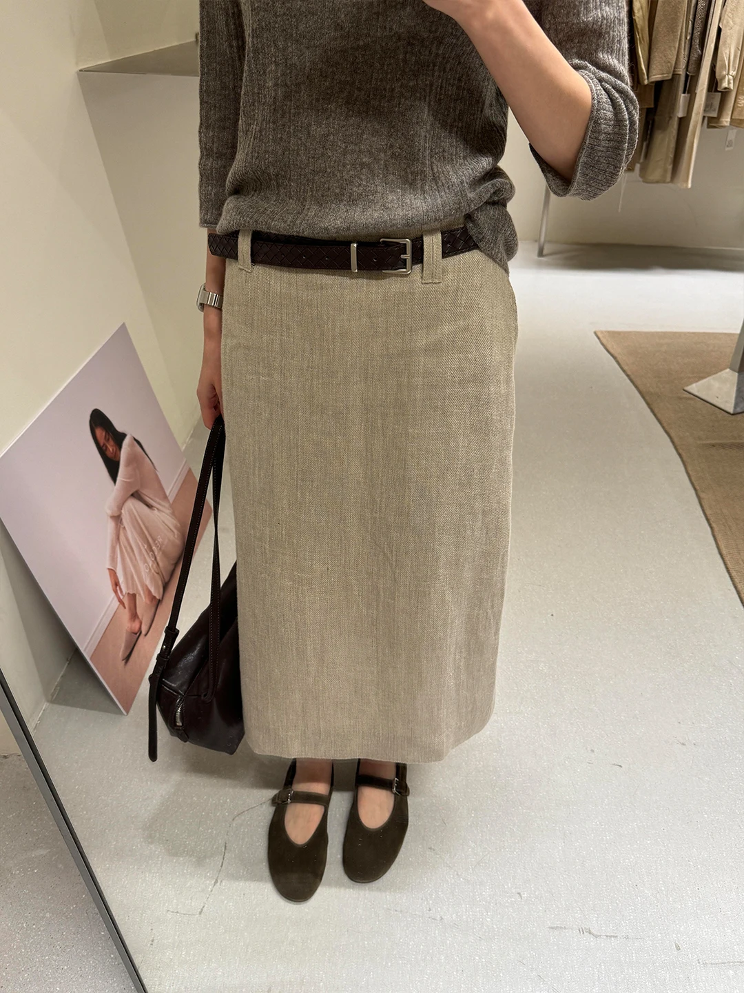 High Intelligence Sensation Korean Style Linen Suit Set Women's Autumn 2026 Retro Waist-Cinching Moneyed Look Jacket Skirt Tw...
