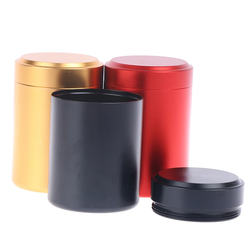 Mini Tea Caddy Aluminum Storage Boxes Sealed Coffee Powder Cans Portable Travel Tea Leaves Container Tea Jar Organizer