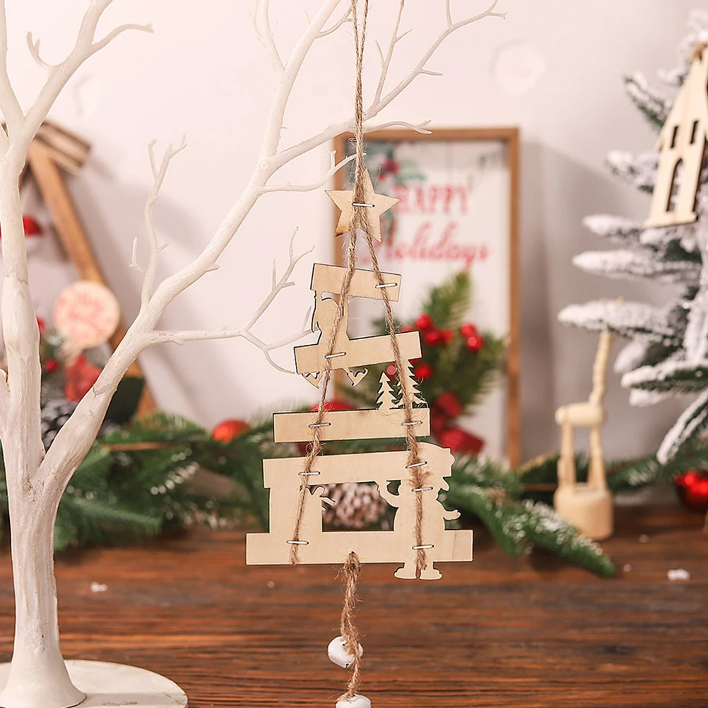 

3Pcs Xmas Tree Wooden Ornaments Christmas Decorations Lovely Chic Multi-Functional Home Office Decor Xmas Tree Hanging Ornaments