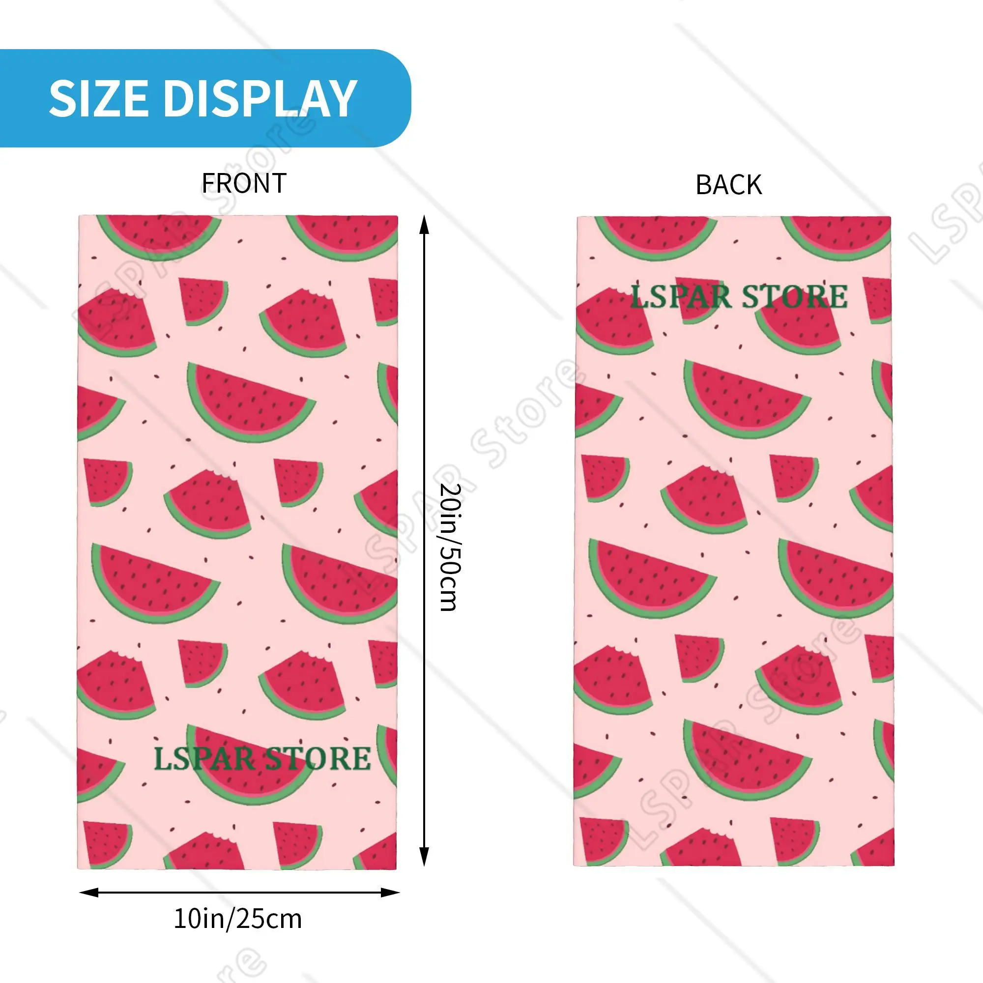 Cute Summer Fruits Watermelon Bandana Neck Gaiter Printed Balaclavas Face Scarf Headwear Running for Men Women Adult Windproof