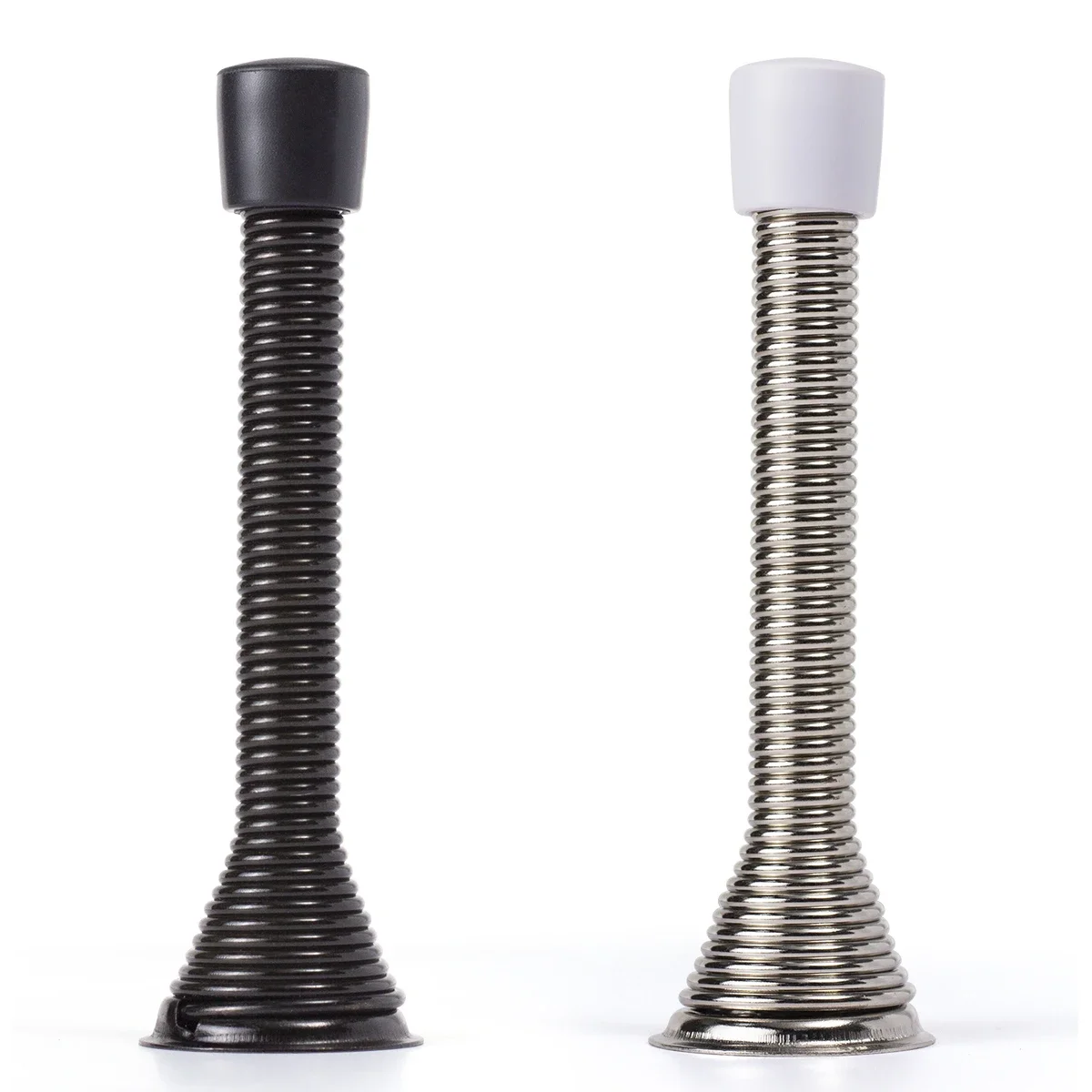 

Пружинный дверной стопор с резиновым бампером, сверхпрочный, 3-1/4 дюйма — гибкий дверной стопор, настенный протектор, варианты черного и серебристого цвета